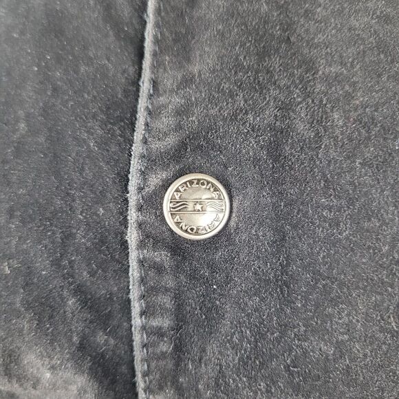 VTG Arizona Jean Company Jacket Kids 14 16 Black Suede Varsity Color Block 90s - Picture 7 of 9